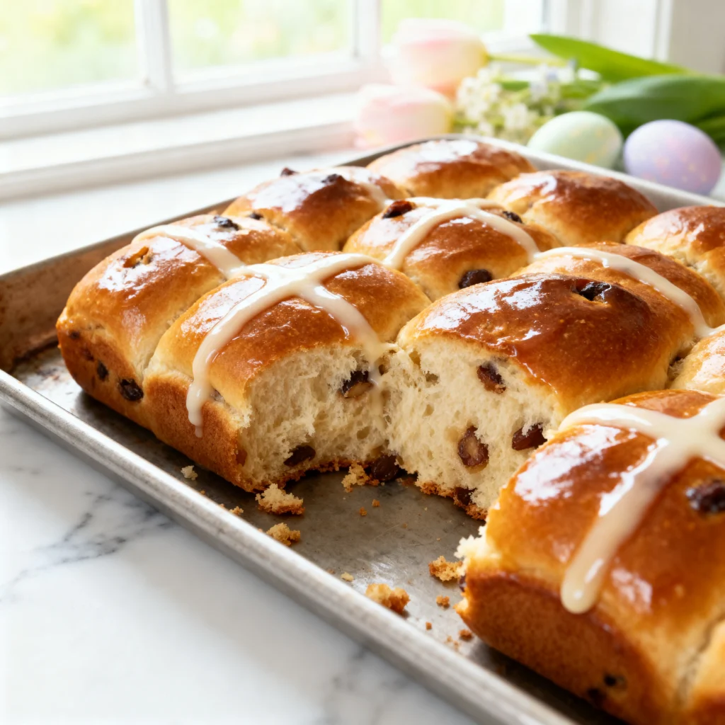 creation 2570604037 - Sheet Pan Hot Cross Buns with Icing Cross