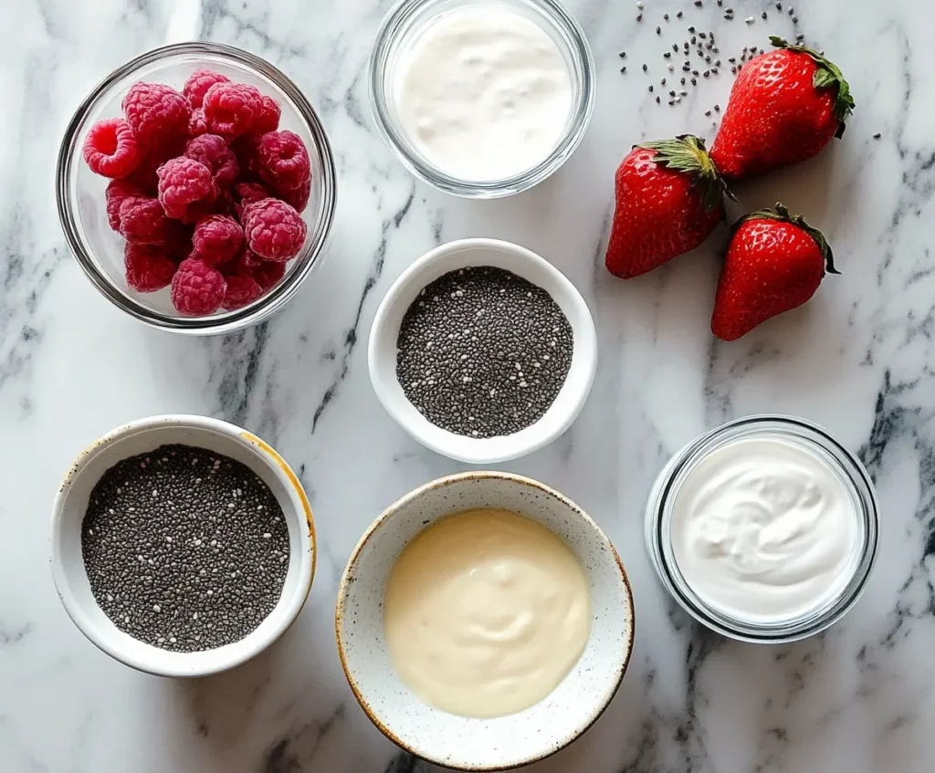 Ingredients for Chia Yogurt Pudding