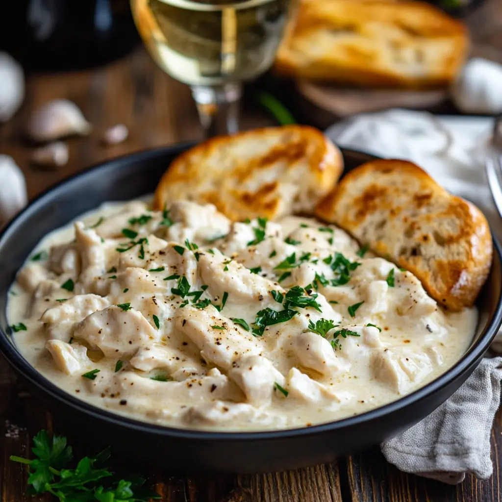 crock pot chicken alfredo sauce​ Serving Suggestion