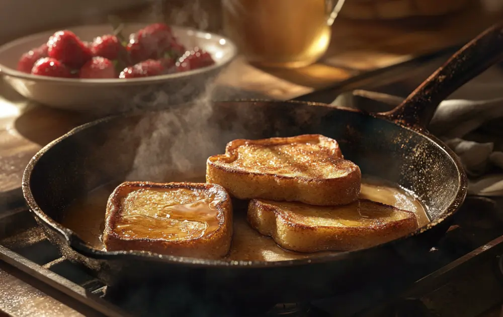 Sourdough French Toast Cooking Process