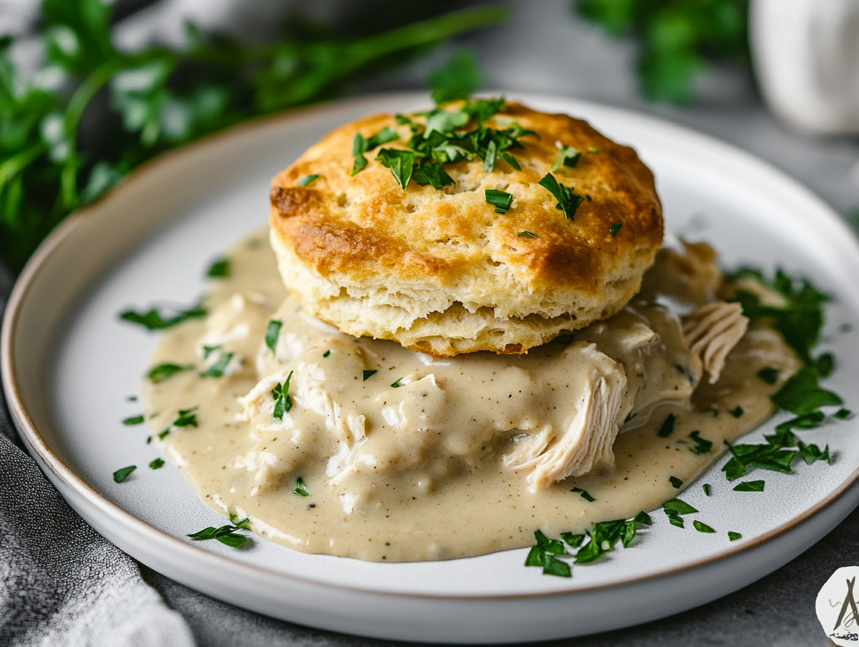 chicken biscuits and gravy​