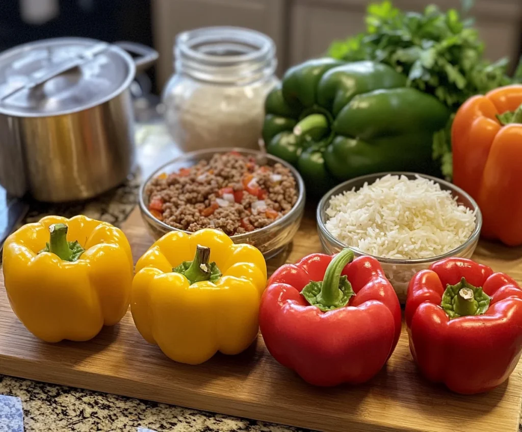Old-fashioned stuffed bell peppers recipe ingredients