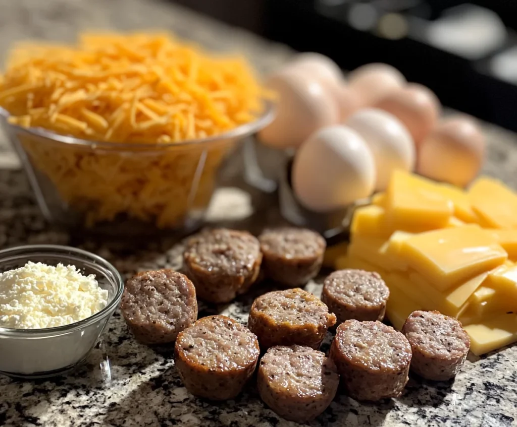 Sausage Egg and Cheese Muffins ingredients