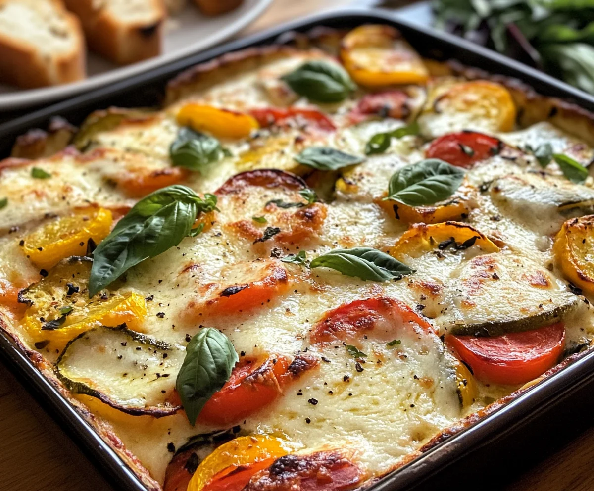 Vegetable lasagna with white sauce