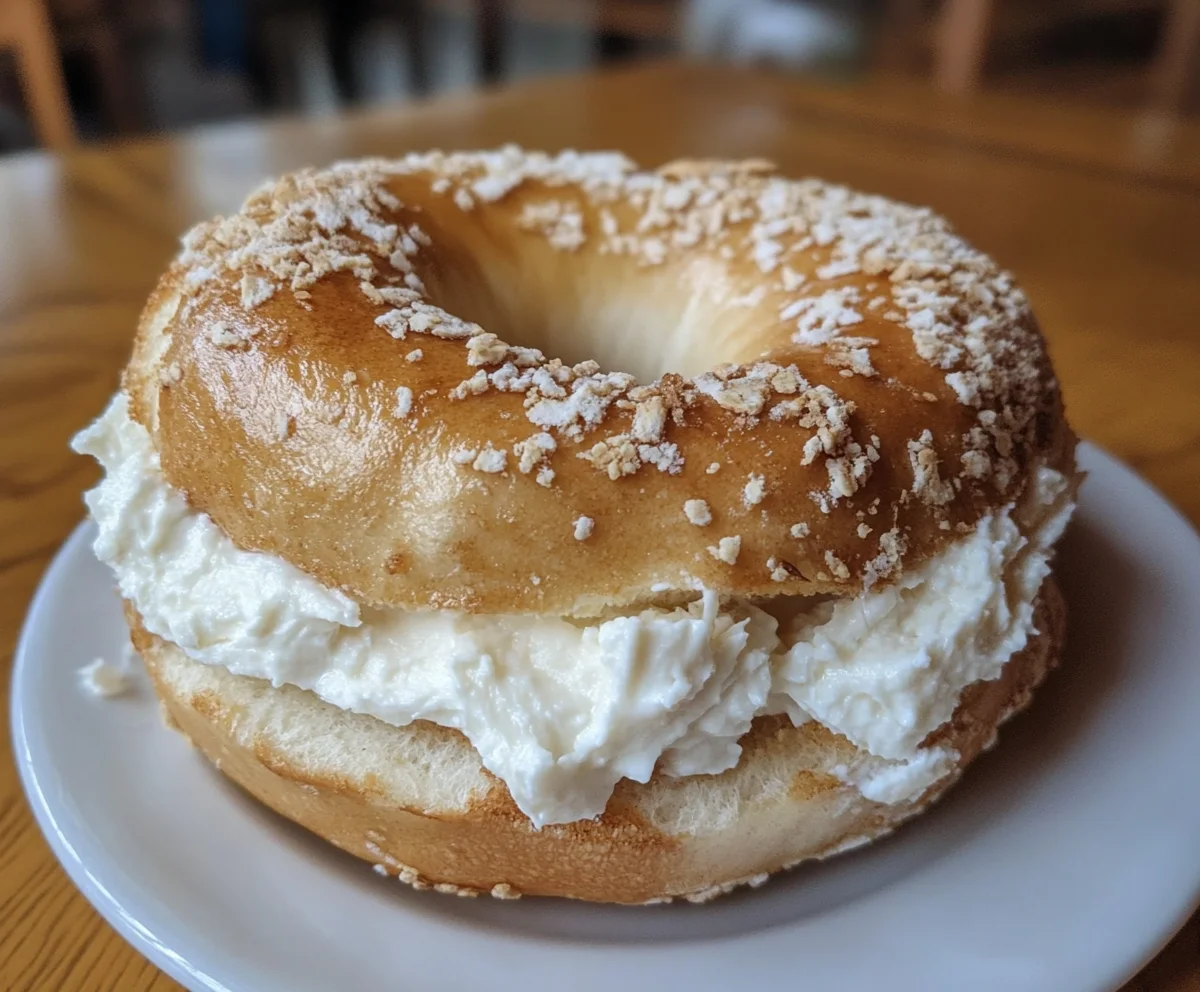 What is the proper way to eat a bagel with cream cheese