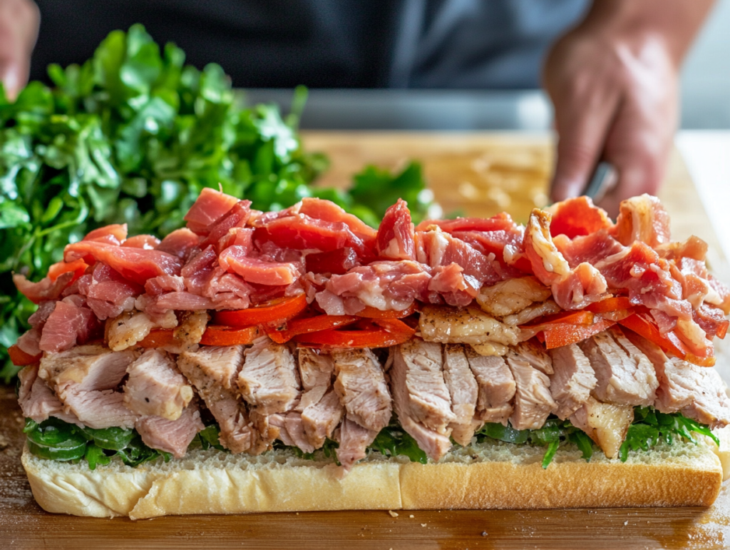 Turkey Club Sandwich cooking process