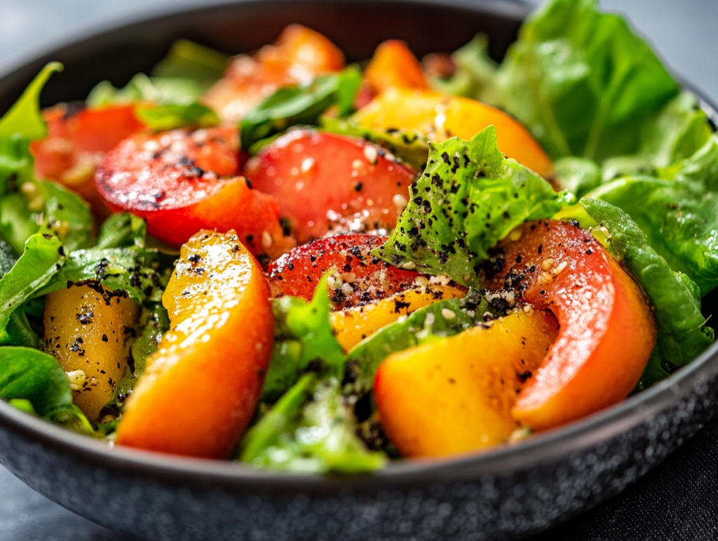 Peach Caprese Salad cooking