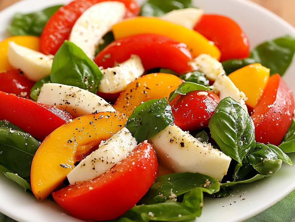 Peach Caprese Salad ingredients