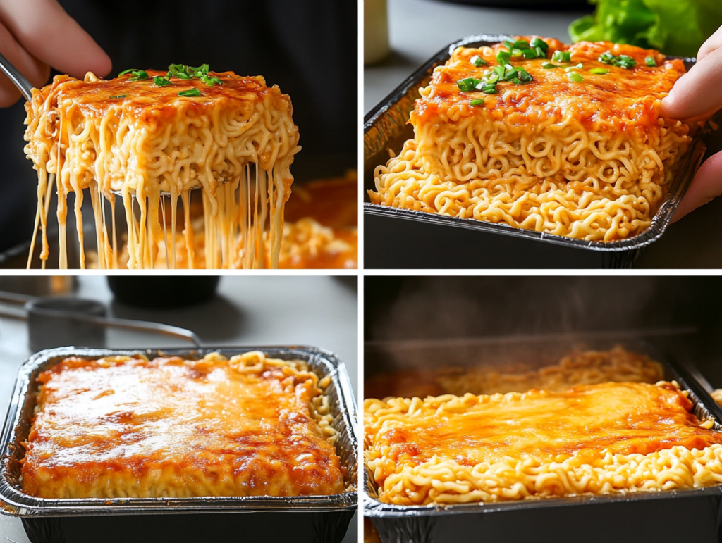 ramen lasagna cooking process