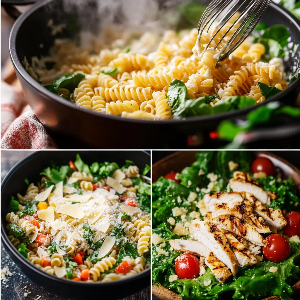 caesar pasta salad​ Steps