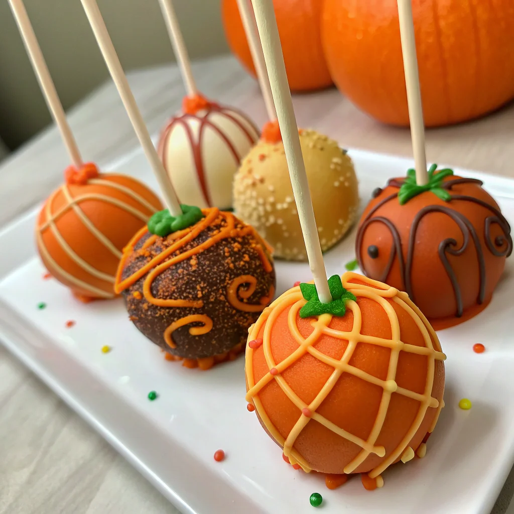 Delicious Pumpkin Cake Pops – Fun, Colorful Fall Treats Perfect for Any Occasion! 1 pumpkin cake pops