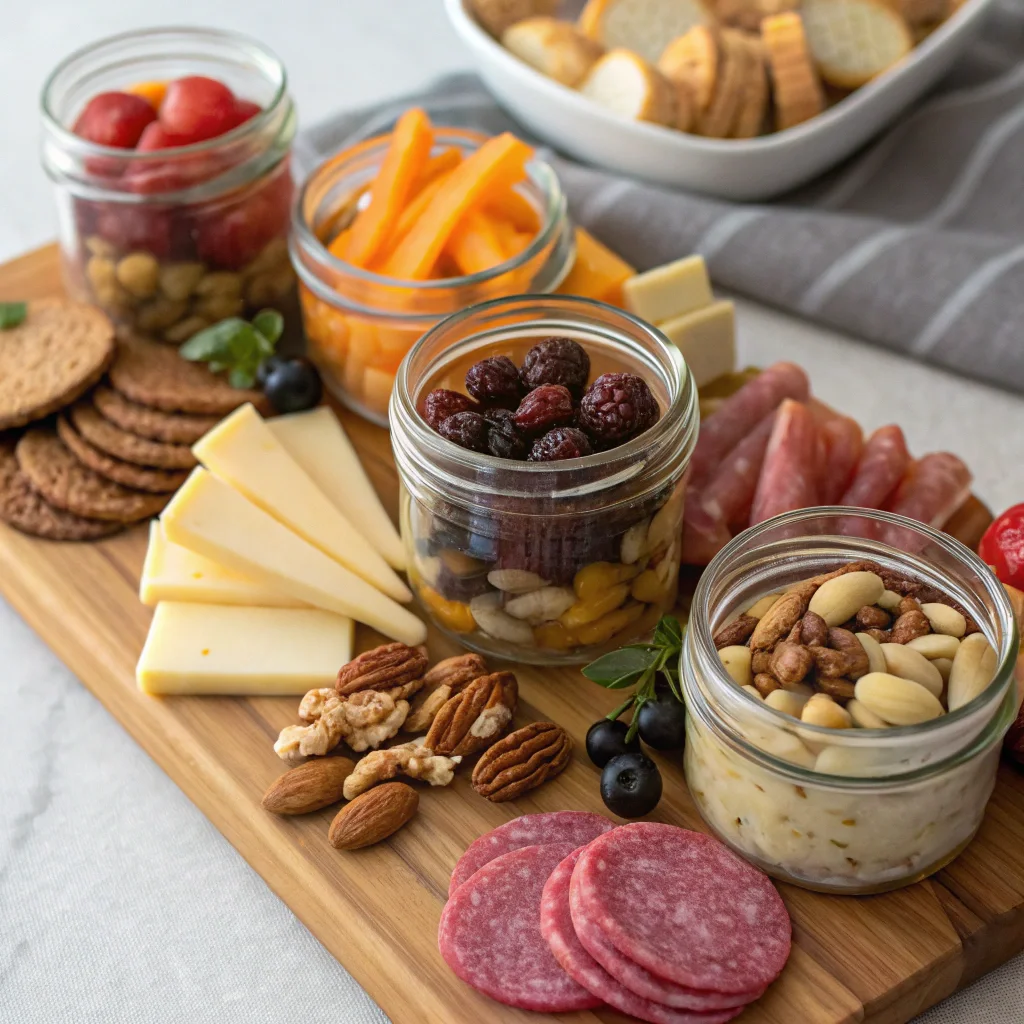 charcuterie board jars individual servings