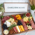 charcuterie board layout diagram with labels