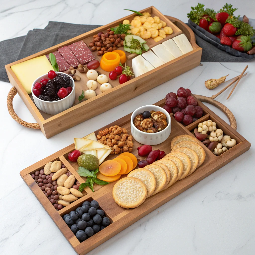 charcuterie board tray vs board comparison