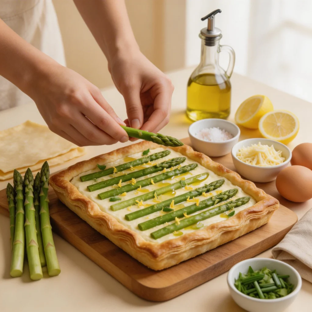 freepik vertical 23 bright natural window light clean pint 49505 - Asparagus Puff Pastry Tart