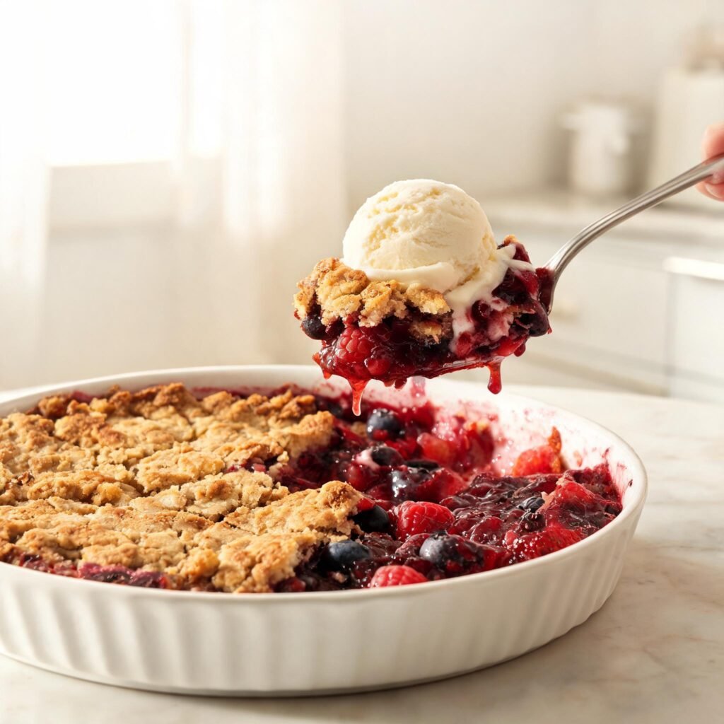 seedream 5.0 lite a Vertical Pinterest s 2 - 2-Ingredient Berry Cobbler: The Easiest Dessert That Tastes Homemade
